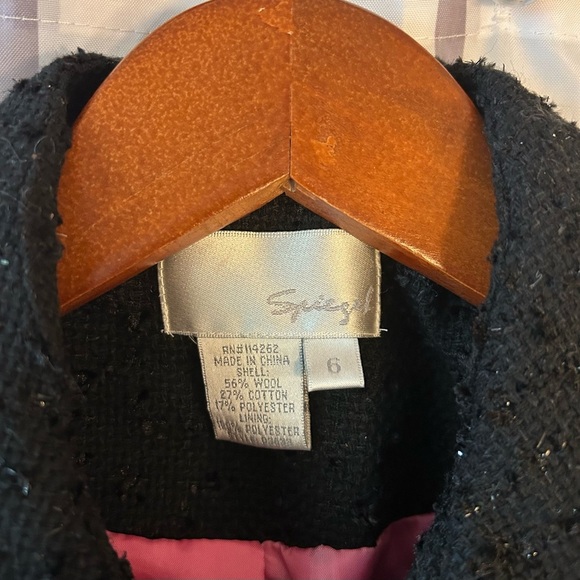 Exquisite Spiegel Black Tweed Jacket Crop Jackie O Style - Picture 2 of 3